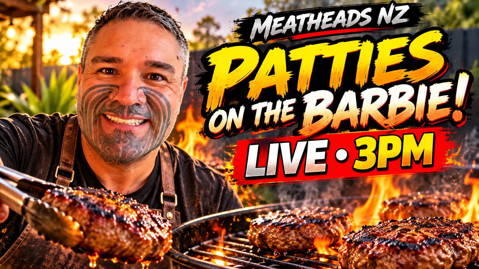 Meatheads NZ: patties on the barbie! TikTok live today at 3 pm